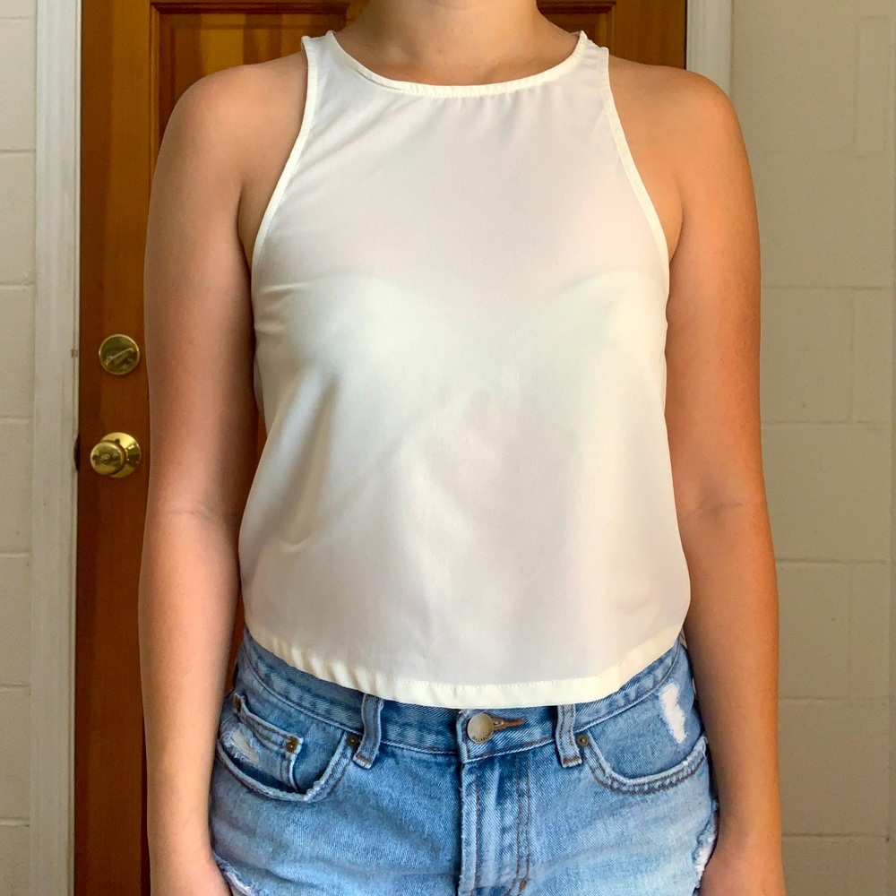 TOBI White sheer blouse